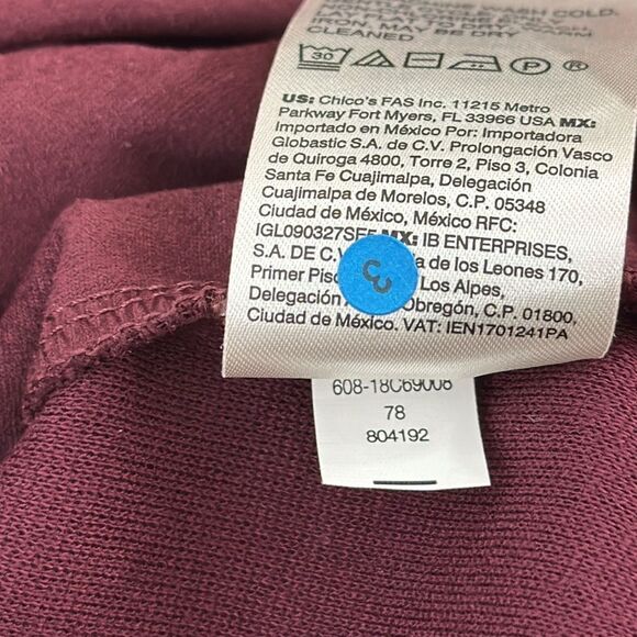 Chico's Tunic Size 1P Size 8P Faux Sueded Front Long Sleeve NWOT - Picture 14 of 16